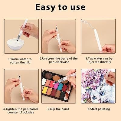 Cazuela Water Color Brush Pens Watercolor Paint Pens with Nylon Brush Tips for Watercolor Painting, Water Soluble Color Lead and Calligraphy (6 Pcs - Multi Color) - Image 4