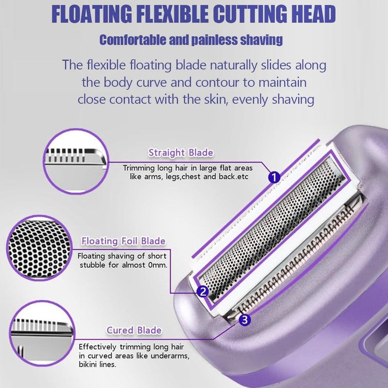 Electric Bikini Trimmer Shaver for Women, Waterproof Body Hair Trimmer and Electric Razors, Painless and Smooth Shave for Leg, Underarm, Bikini Hair Removal, Rechargeable - Image 4