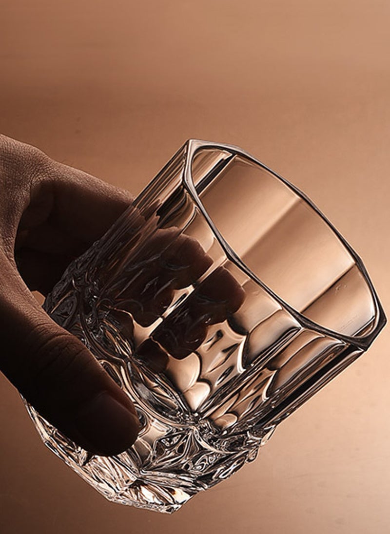 Glass Set, Set Of Six, Diamond Carved Vintage Crystal Glass, Can Be Used For Drinking Water, Coffee, Tea, Juice, Milk, 300ML - Image 5