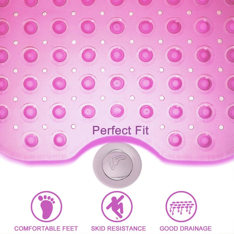 TreeBud Bathtub Mats for Shower Tub Non-Slip Bath Mat 39 x 16 Inch Extra Long Shower Mat, Bath Tub Mat for Bathroom with Machine Washable, BPA Free for Kids (Clear Hot Pink) - Image 5