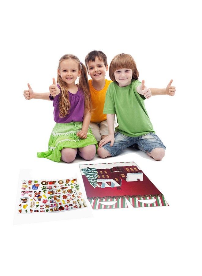 Dream Loom Puffy Sticker Play Set, Creative Toy With Doublesided Printing 4 Kinds Of Christmas Folding Scenes, 110 Reusable Xmas Puffy Stickers (Multicolor) - Image 4