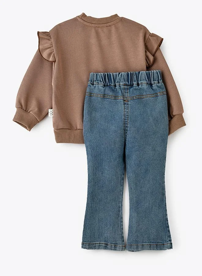 babyqlo Grow Into a Flower Sweatshirt 2 piece Set for Little Girls