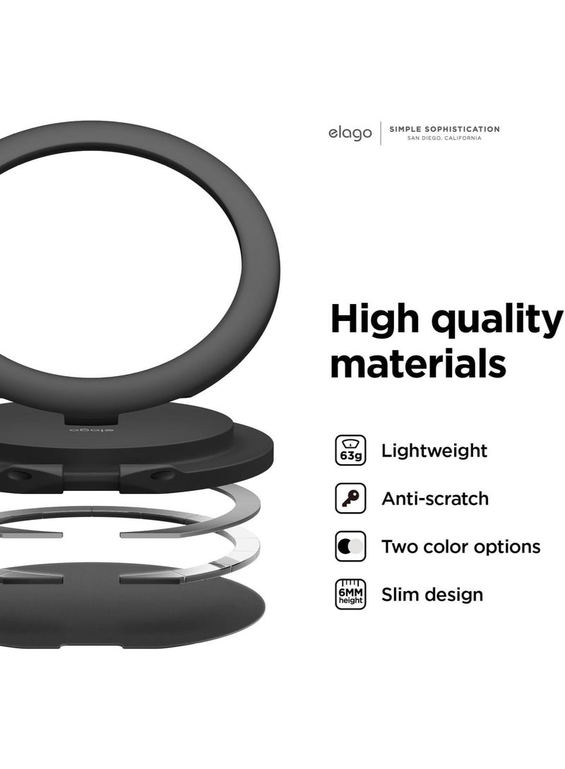 Elago Magnetic Ring Holder compatible with MagSafe for iPhone 14 Pro Max, 14 Pro, 14 Plus, 14, 13 and 12 Series Grip/Stand/Holder - Black - Image 3