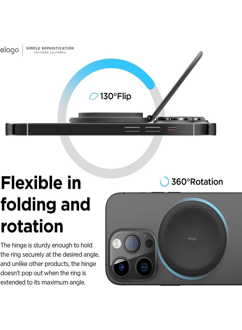 Elago Magnetic Ring Holder compatible with MagSafe for iPhone 14 Pro Max, 14 Pro, 14 Plus, 14, 13 and 12 Series Grip/Stand/Holder - Black - Image 5