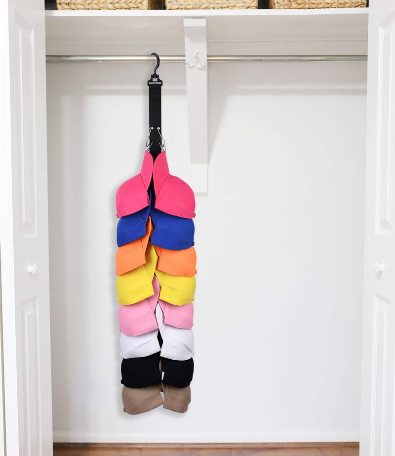 Levoshua Closet Hanging Cap Organizer 16 Baseball Cap Rack Closet Hook Cap Holder Hat Storage Organizer Keep Hats Cleaner Than A Hat Rack - 2 Pack - Image 5