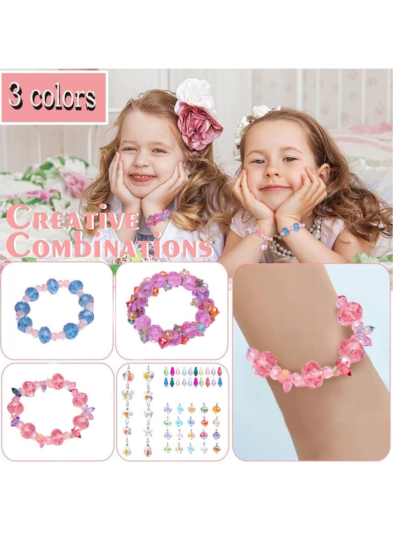 Bracelet Making Kit for Girls 139pc Charm Bracelets Kit with Jewelry Box DIY Bead Jewelry Charms Bracelets for DIY Craft Present For 8+ Year Old Girl (Pink)  - Image 3