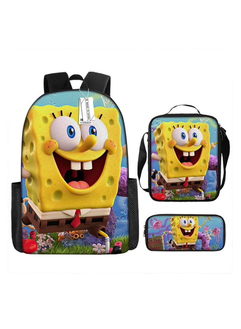 Anime cartoon backpack three-piece set
