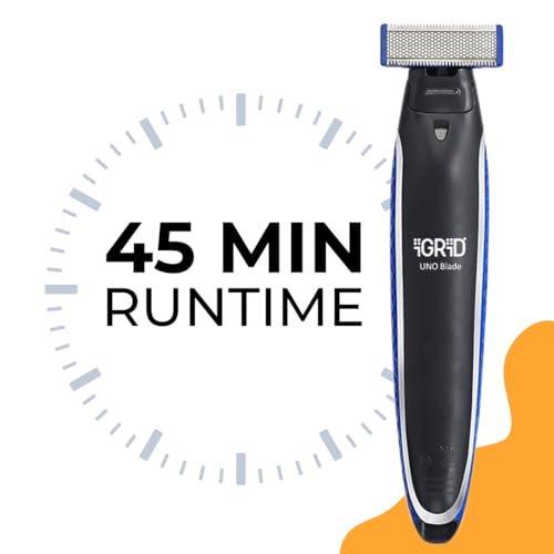 iGRiD UNO Blade Cordless Beard Trimmer for Men | Rechargeable Trimmer with Interchangeable Combs, Stainless Steel Blade, LED Display | Reliable Facial Hair Grooming - Image 4