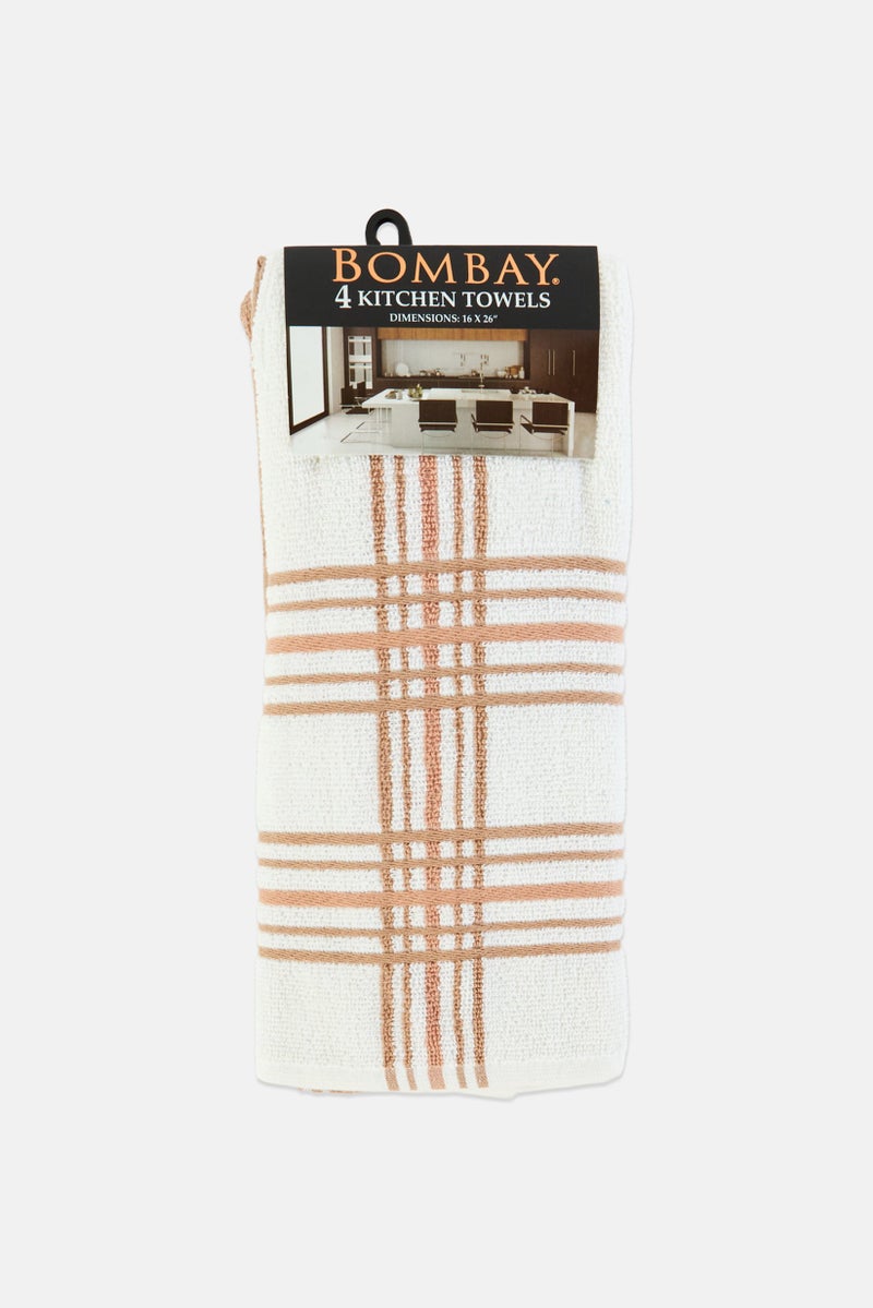Bombay 4 Piece Plaid Double Sided  Kitchen Towels, Multicolor - Image 1