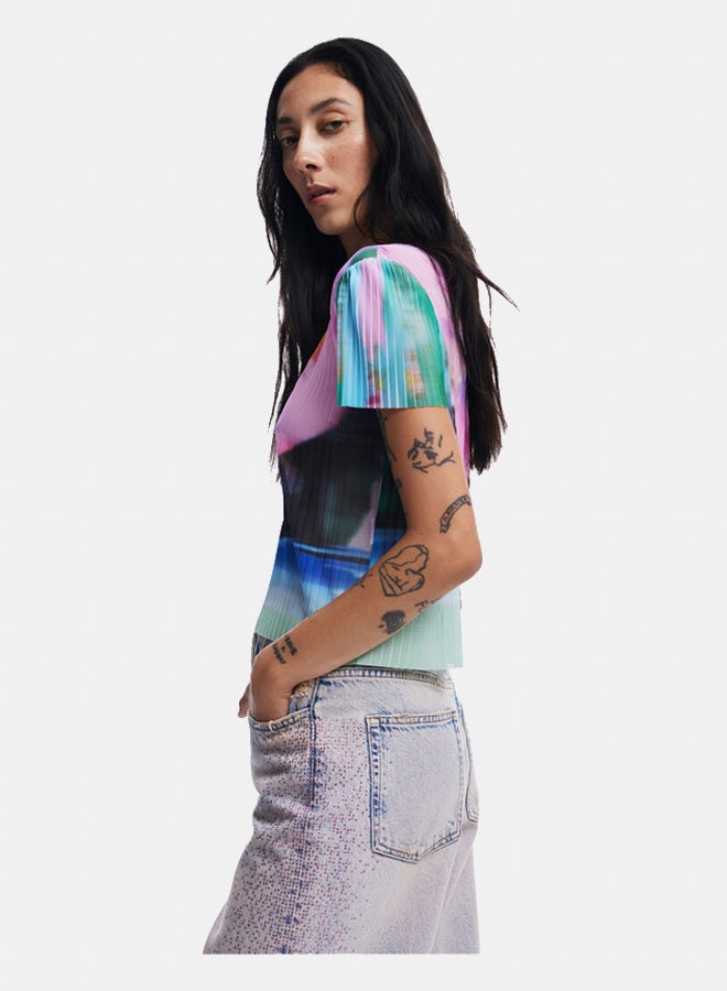 DESIGUAL Faded Landscape T-Shirt - Image 5