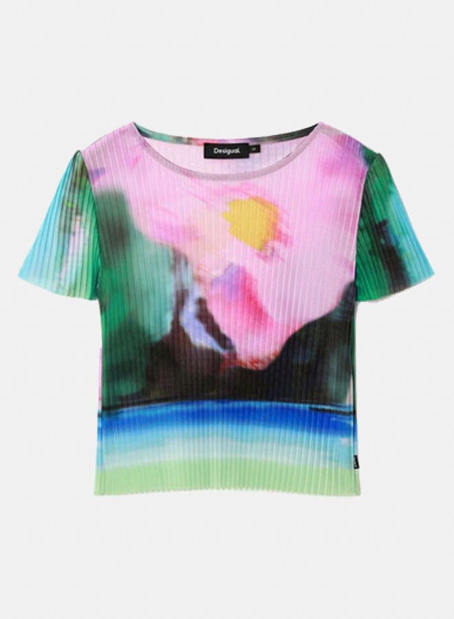DESIGUAL Faded Landscape T-Shirt - Image 2