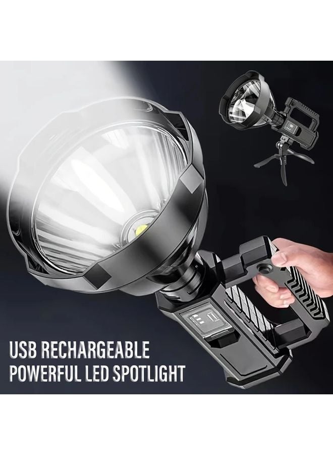 1pc Powerful LED Lantern Portable Outdoor Flashlight USB Rechargeable 4 Modes Spotlight - Image 3