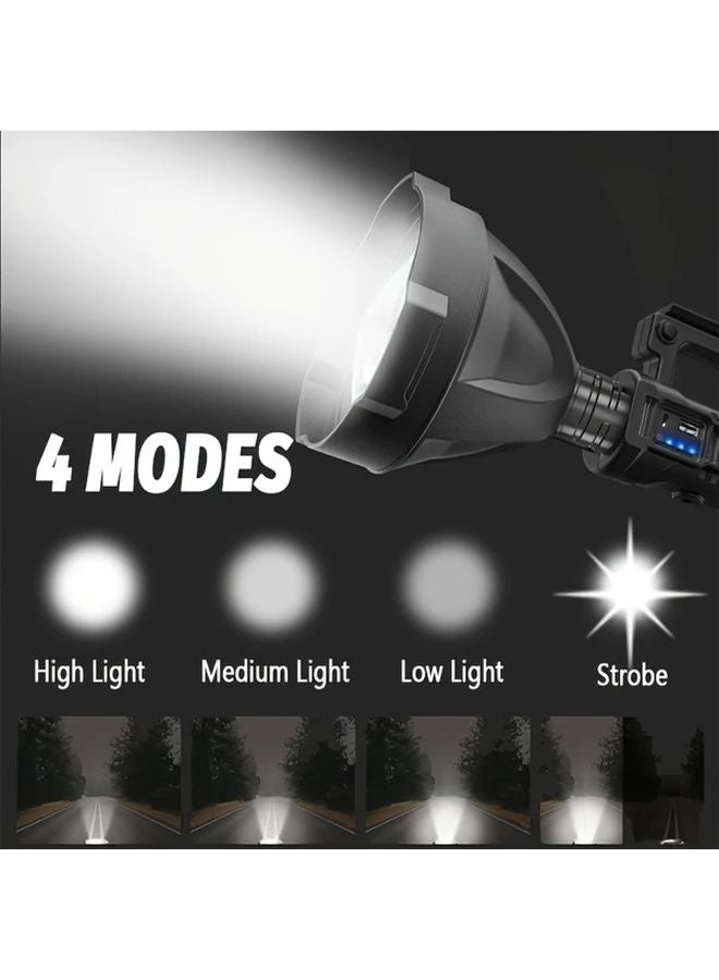 1pc Powerful LED Lantern Portable Outdoor Flashlight USB Rechargeable 4 Modes Spotlight - Image 5