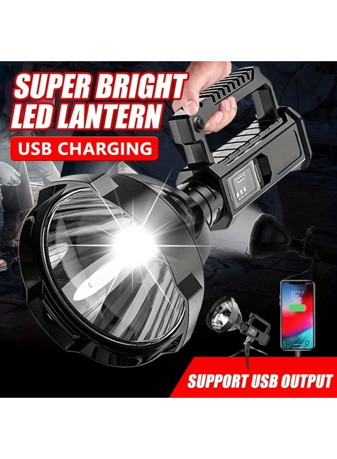 1pc Powerful LED Lantern Portable Outdoor Flashlight USB Rechargeable 4 Modes Spotlight - Image 2