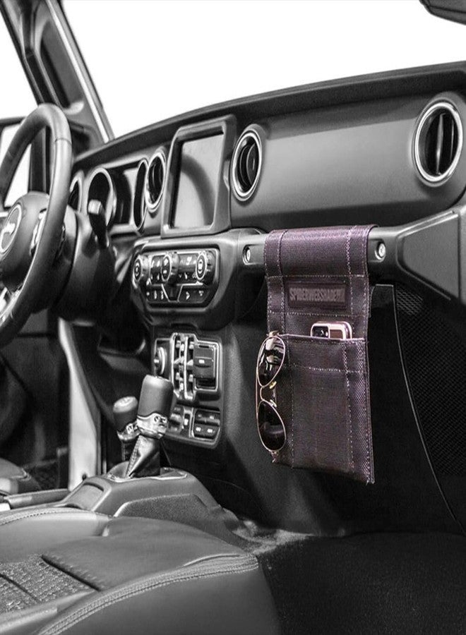 SPIDERWEBSHADE Compatible with Jeep CJ - JL Wrangler Mesh GrabBag Passenger Accessory Storage Pouch Organizer USA Made with 10 Year Warranty in Black - Image 1