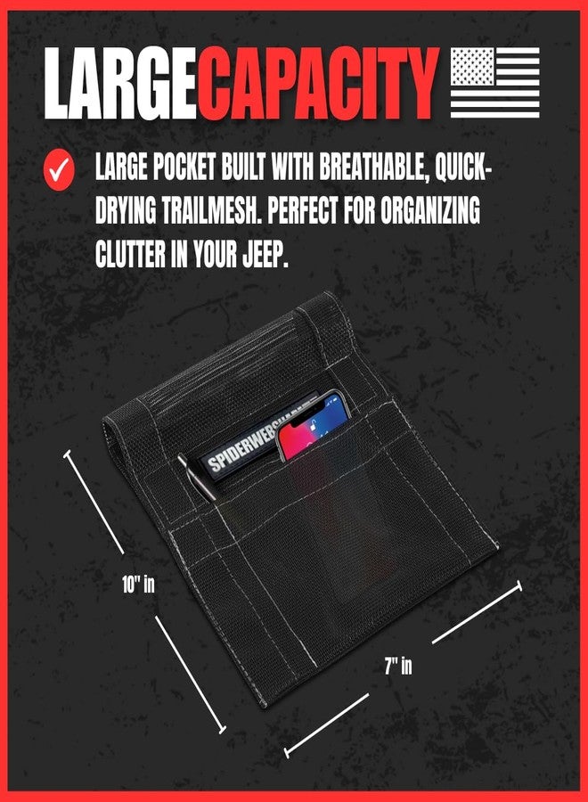 SPIDERWEBSHADE Compatible with Jeep CJ - JL Wrangler Mesh GrabBag Passenger Accessory Storage Pouch Organizer USA Made with 10 Year Warranty in Black - Image 3