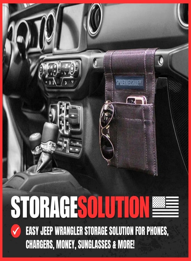SPIDERWEBSHADE Compatible with Jeep CJ - JL Wrangler Mesh GrabBag Passenger Accessory Storage Pouch Organizer USA Made with 10 Year Warranty in Black - Image 2