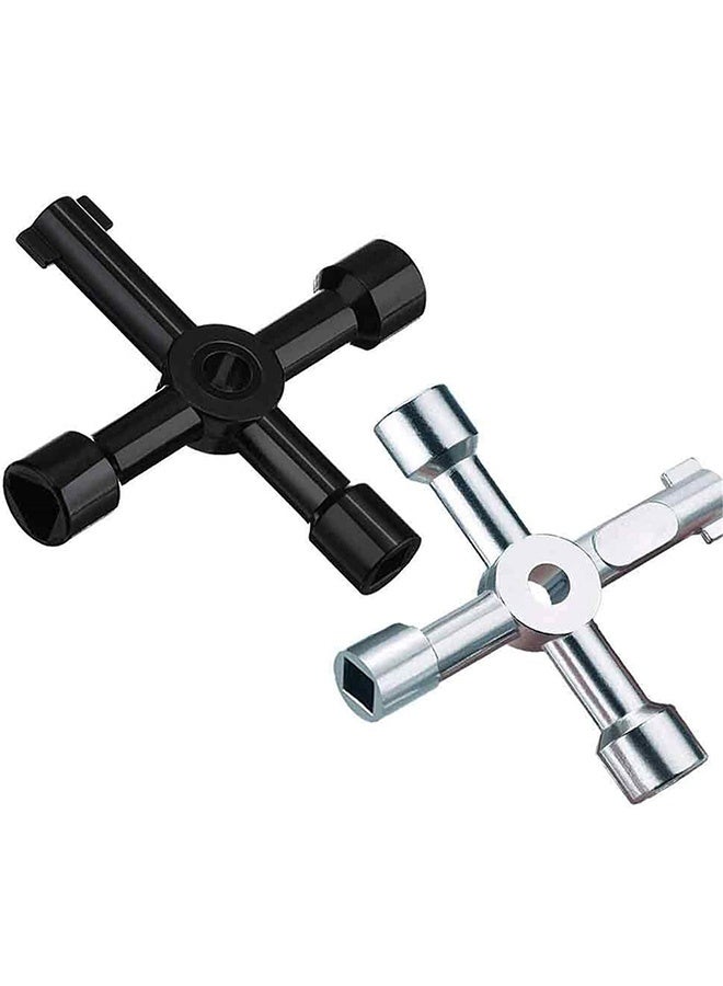 fantasize 2 Pack Meter Box Key, 4-in-1 Multi-functional Utilities Key, Electric Cabinet Keys, 4-Way Multi-Functional Utilities Key for Electric Cupboard Cabinet Opening Key - Image 1