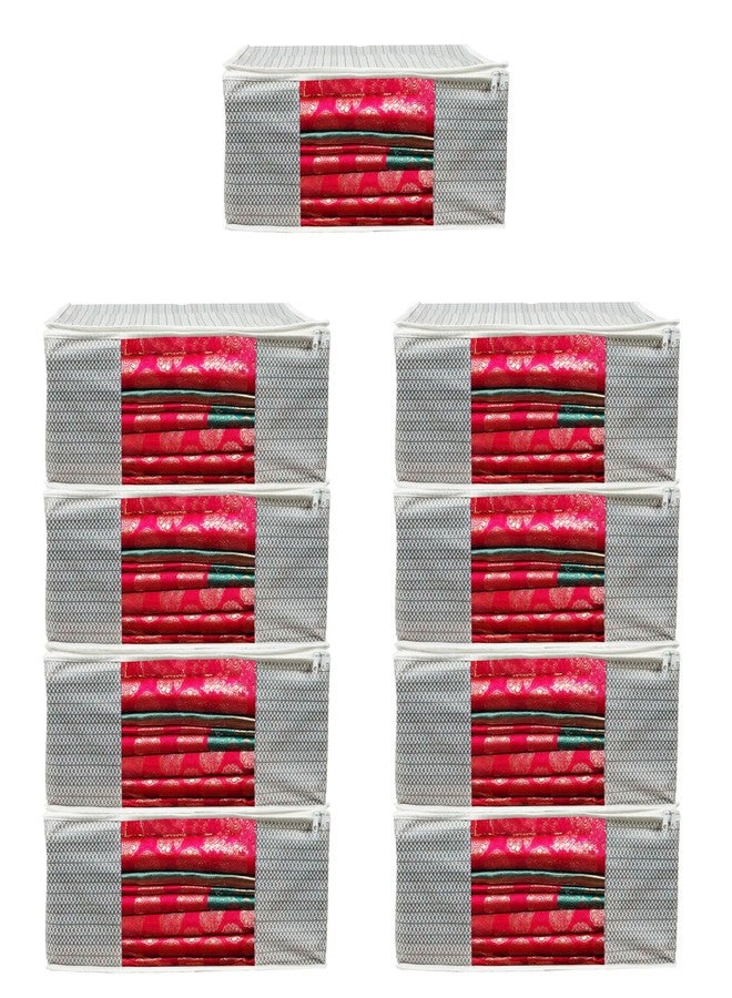 Shaping Fabric Garment Cover Non-Woven 90 GSM with Transparent Window & Double Metal Zipper - Pack of 9 | Dustproof Clothes Storage Bag for Sarees, Suits, Jackets, Shirts SCSDRL1682493517524148524481 - Image 1