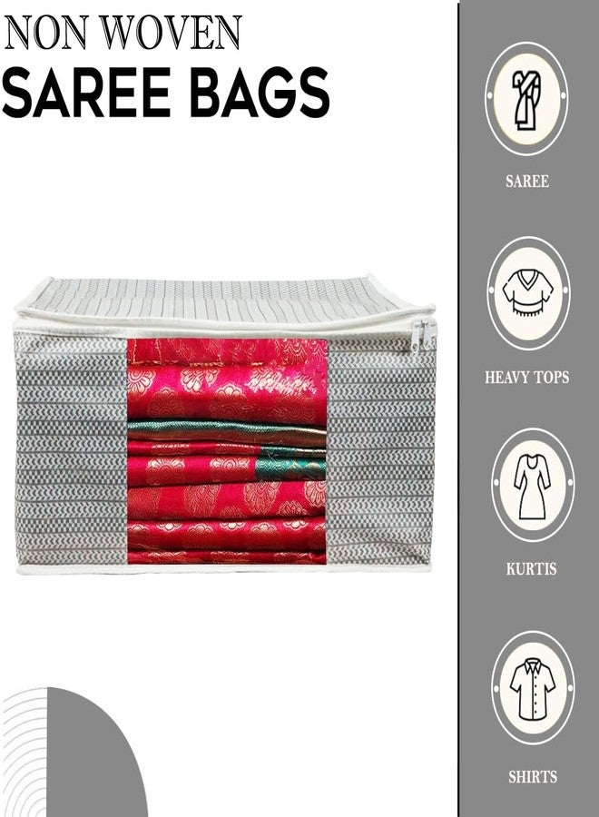 Shaping Fabric Garment Cover Non-Woven 90 GSM with Transparent Window & Double Metal Zipper - Pack of 9 | Dustproof Clothes Storage Bag for Sarees, Suits, Jackets, Shirts SCSDRL1682493517524148524481 - Image 2