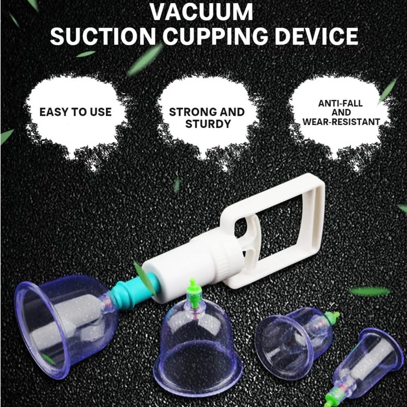 CAVERNSHOP Cupping Therapy Cups Kit Set 12 Pcs Vacuum Cupping Set Health Care Body Relaxation Massage Manual Therapy Kit, Medical Cupping Set, Acupuncture for Cupping Massage Back Pain Relief - Image 4