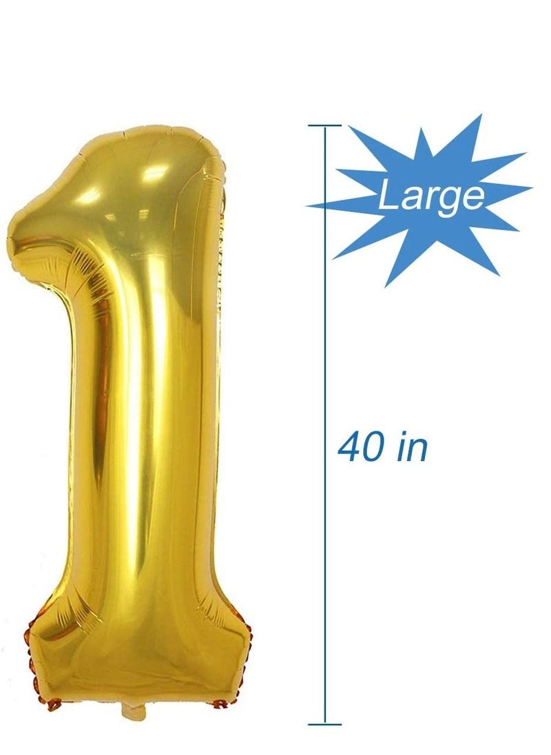 Brain Giggles Brain Giggles 40 Inch Gold Number 1 Foil Balloon  - Image 3