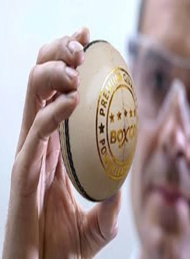 كرة كريكيت جلدية مصنوعة يدوياً من أربع قطع من BOXCO للأندية، ومباريات T20، ومباريات اليوم الواحد، ومباريات الكريكيت التجريبية (عبوة من 6 كرات) (باور ناتشورال) - Image 4