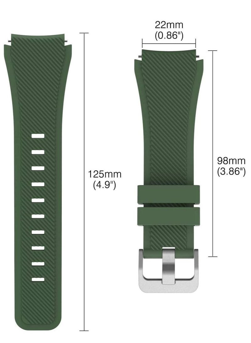 Strap for Huawei GT/Huawei GT 2 () Watch Band/Huawei Watch GT2 Pro Strap/Samsung Galaxy Watch / Galaxy Watch 3 45mm, Silicone Straps Watch Band (Green) - Image 2