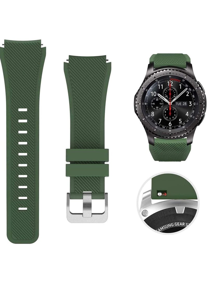 Strap for Huawei GT/Huawei GT 2 () Watch Band/Huawei Watch GT2 Pro Strap/Samsung Galaxy Watch / Galaxy Watch 3 45mm, Silicone Straps Watch Band (Green) - Image 1