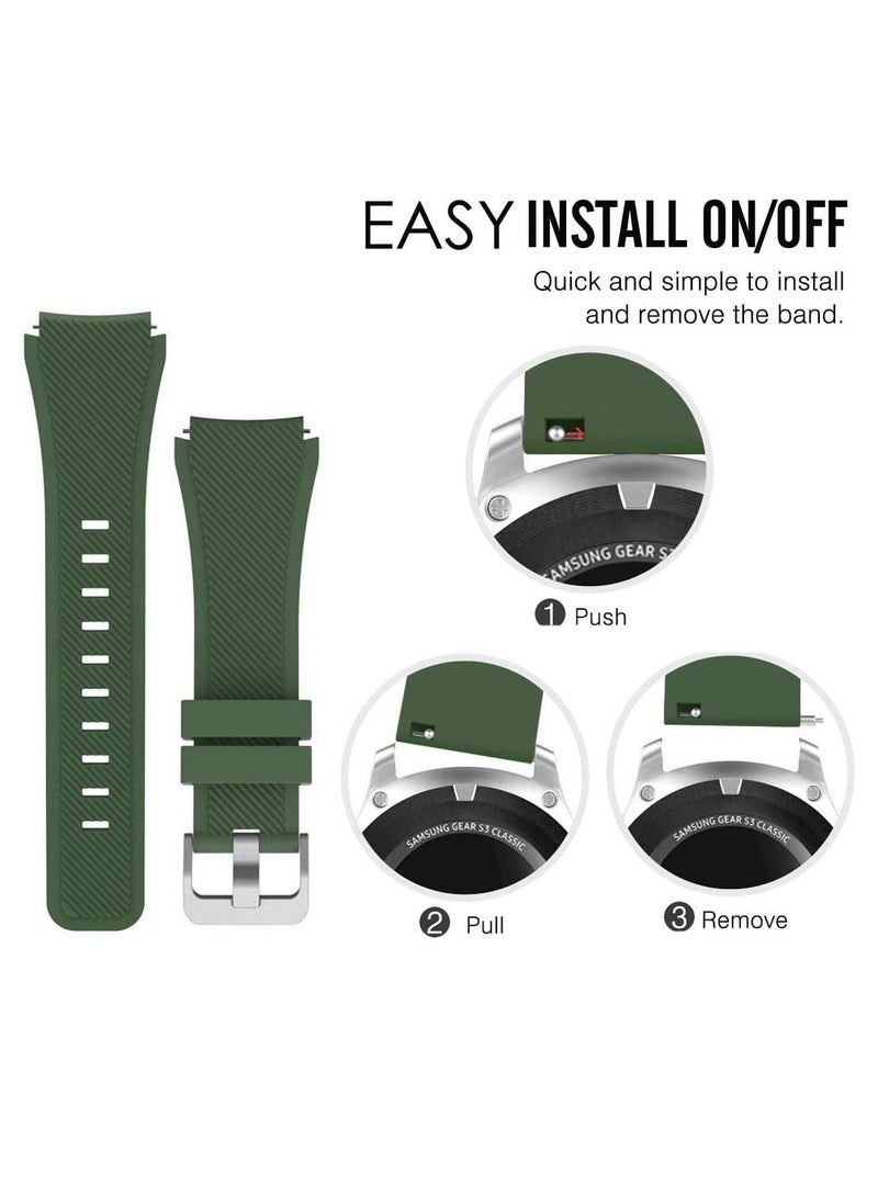 Strap for Huawei GT/Huawei GT 2 () Watch Band/Huawei Watch GT2 Pro Strap/Samsung Galaxy Watch / Galaxy Watch 3 45mm, Silicone Straps Watch Band (Green) - Image 3
