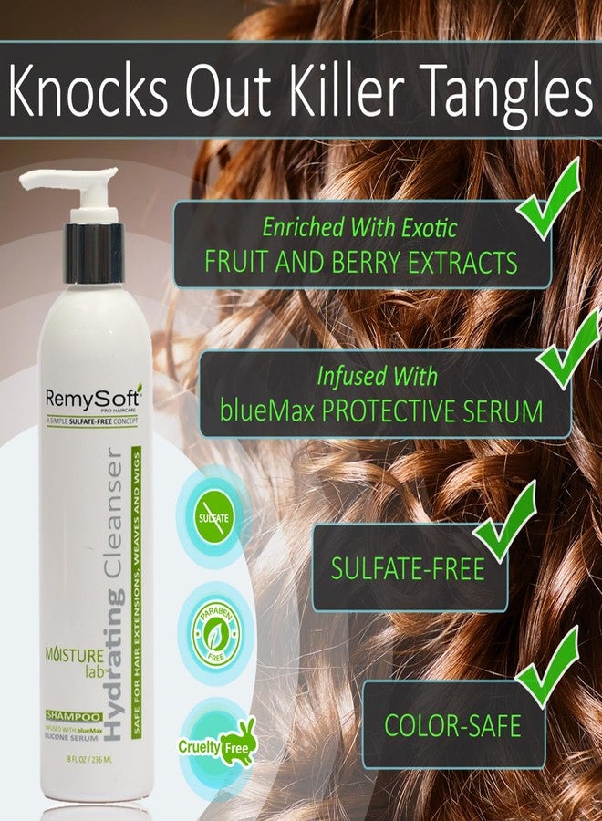 RemySoft Moisturelab Hydrating Cleanser - Safe for Hair Extensions, Weaves and Wigs - Salon Formula Shampoo 8oz - Gentle Sulfate-free Lather - Image 2