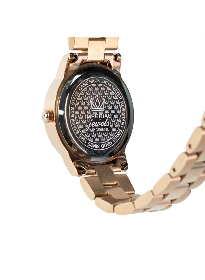 IMPERIAL Men's Rose Gold Stainless Steel Watch, Black Dial, Y121 Movement, Butterfly Clasp, 3ATM Water Resistant Watch for Men | IMP.GD6629L7651 - Image 4