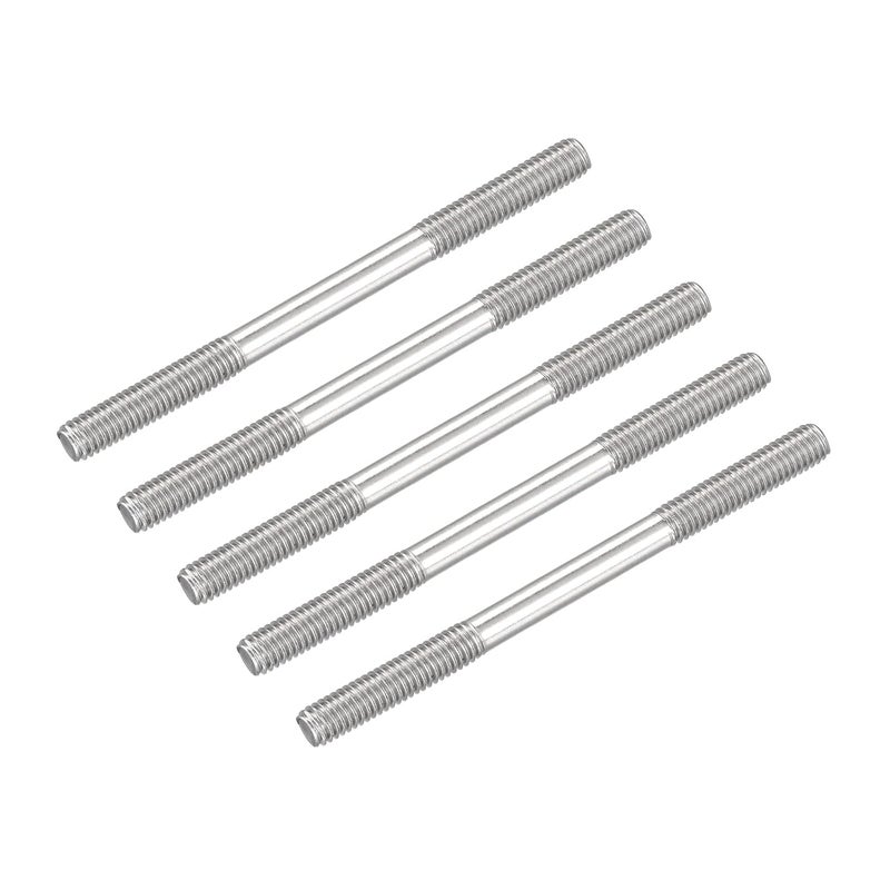 METALLIXITY Double Ended Stud Screws (M6 Thread 80mm Length) 5pcs, 304 Stainless Steel Dual Threaded Rod Bolts - for House Maintenance - Image 1