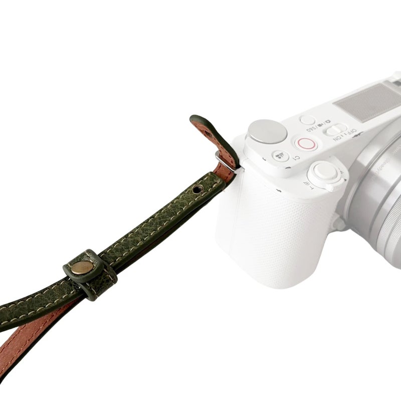 Camera Wrist Strap: Green Premium Synthetic Leather - Universal Compatibility Comfortable Secure Design for Mirrorless DSLR Cameras Photographers - Image 5