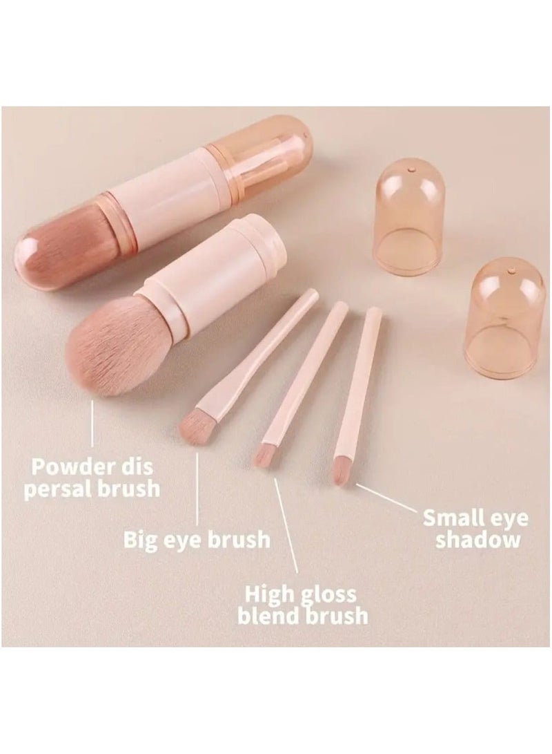 1 Pc Portable Blush Brush 4-in-1 Travel Small Makeup Set, Eyeshadow Brush Travel Makeup Brush Portable Ultra Small Four-Piece Set - Image 2
