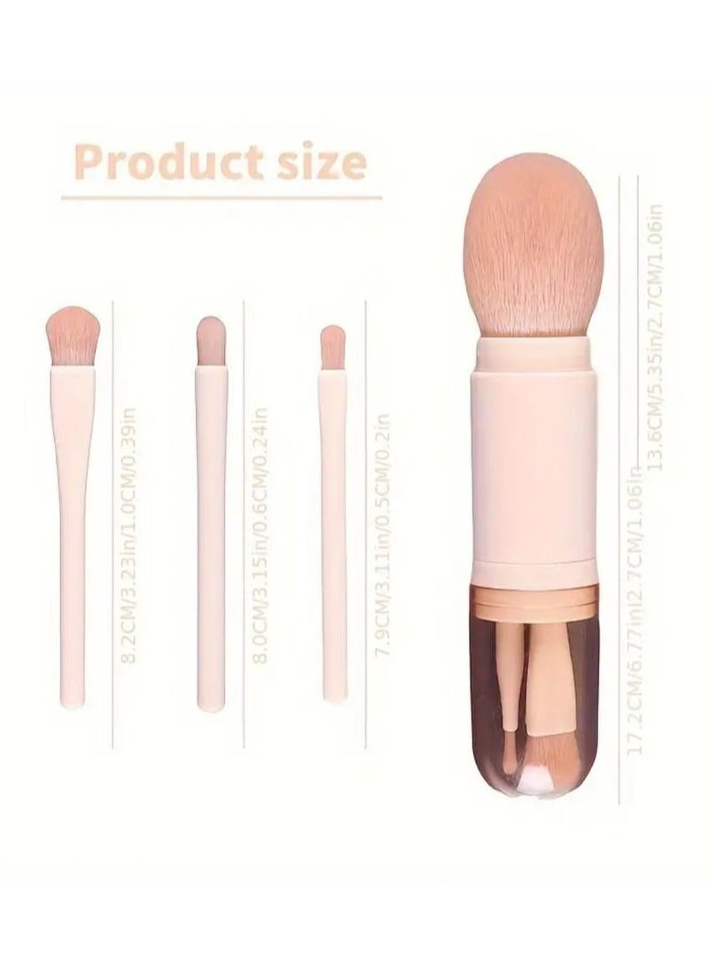 1 Pc Portable Blush Brush 4-in-1 Travel Small Makeup Set, Eyeshadow Brush Travel Makeup Brush Portable Ultra Small Four-Piece Set - Image 5