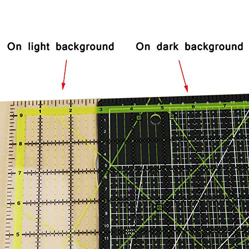 UOOU Quilting Ruler (9.5"X9.5"), Square Quilting Rulers Fabric Cutting Ruler Acrylic Quilters Rulers Clear Mark for Easy Precision Cutting and Crafts Quilting and Sewing - Image 4