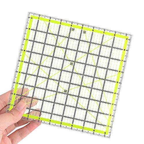 UOOU Quilting Ruler (9.5"X9.5"), Square Quilting Rulers Fabric Cutting Ruler Acrylic Quilters Rulers Clear Mark for Easy Precision Cutting and Crafts Quilting and Sewing - Image 3