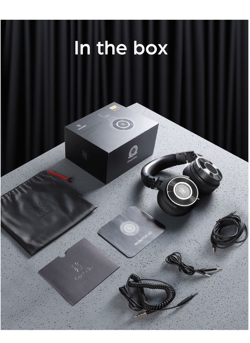 OneOdio - Monitor 60 Wired Over-Ear Professional Studio Headset Hi-Res Audio for Tracking Mixing DJ Mastering Broadcast Gaming - Image 1