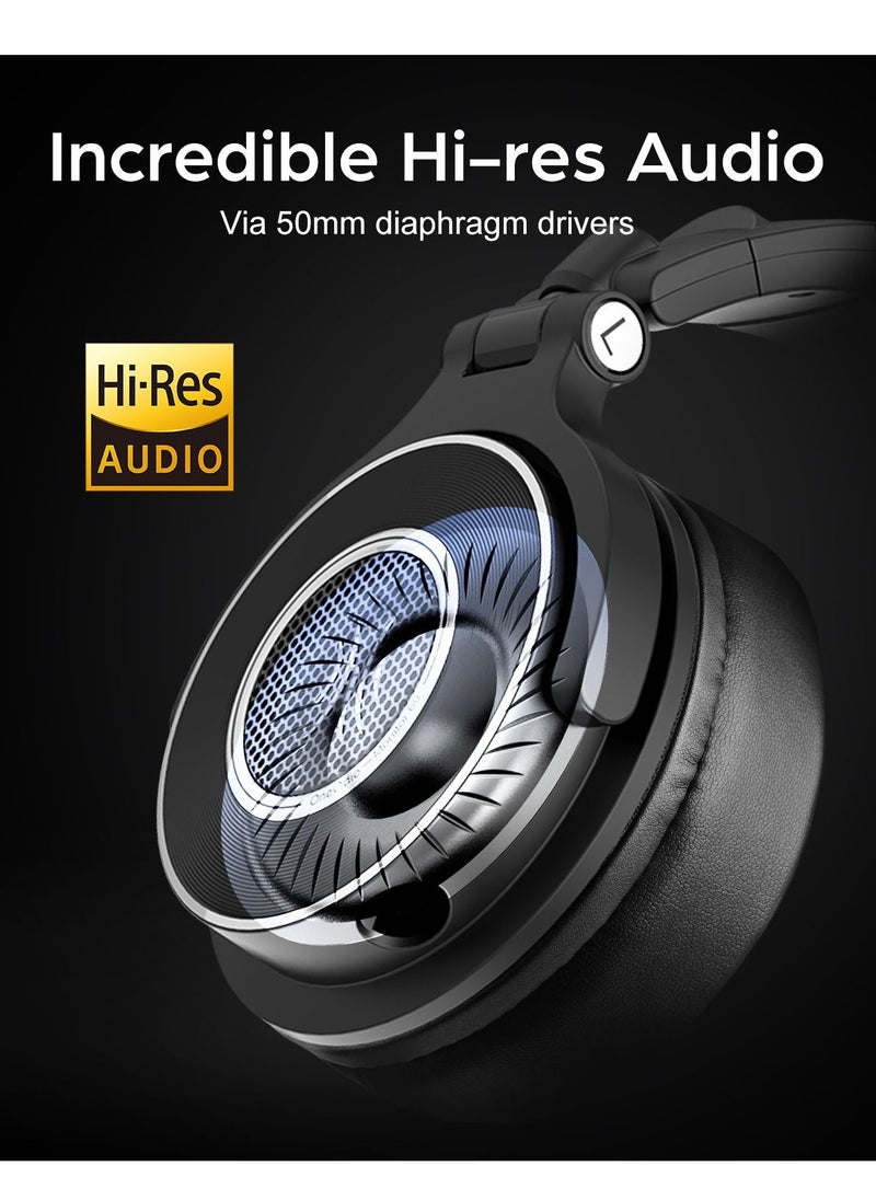 OneOdio - Monitor 60 Wired Over-Ear Professional Studio Headset Hi-Res Audio for Tracking Mixing DJ Mastering Broadcast Gaming - Image 1