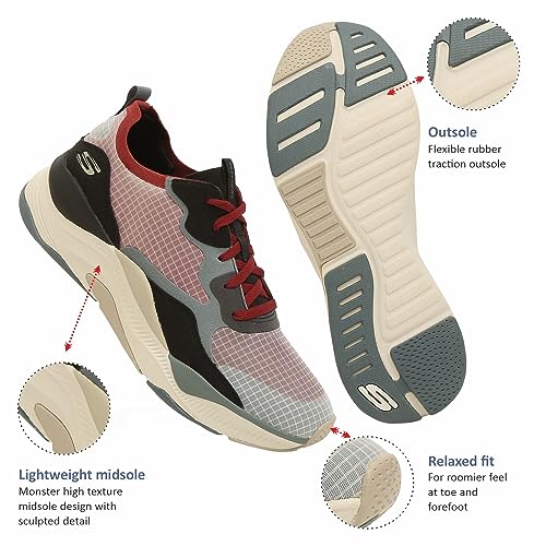 Skechers Mens Mira Casual Lace Up Shoes Vegan Athletic Style and Comfort, Air-Cooled Memory Foam Cushioned Comfort Insole Red - 7 UK (232218) - Image 3