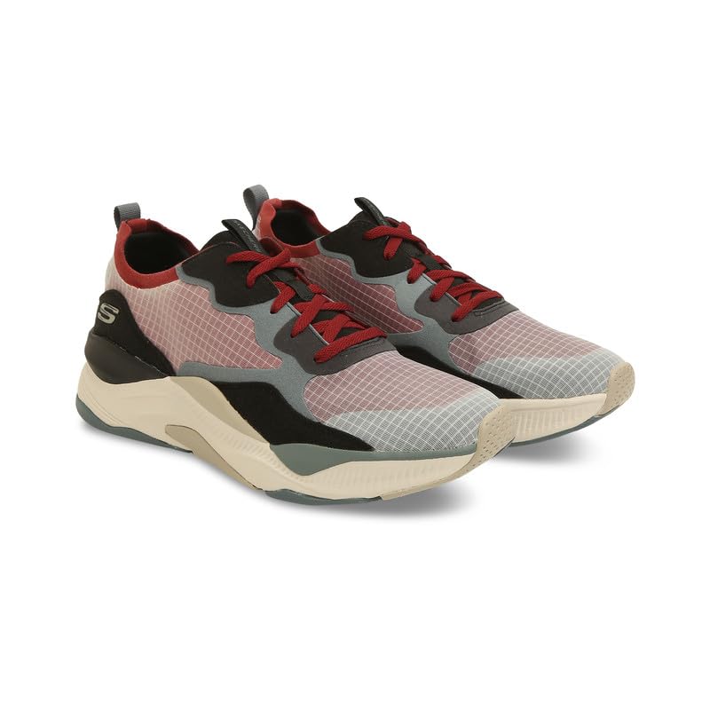 Skechers Mens Mira Casual Lace Up Shoes Vegan Athletic Style and Comfort, Air-Cooled Memory Foam Cushioned Comfort Insole Red - 7 UK (232218) - Image 2