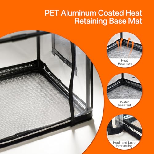 Bstrip Indoor Greenhouse with Grow Light, Mini EVA Tent with PET Base Mat, Ventilation Windows & Zippered Door, 18W Tabletop Greenhouse Light for Seed Starting with Timer, 23.8" x 15.7" x 20.5" - Image 4