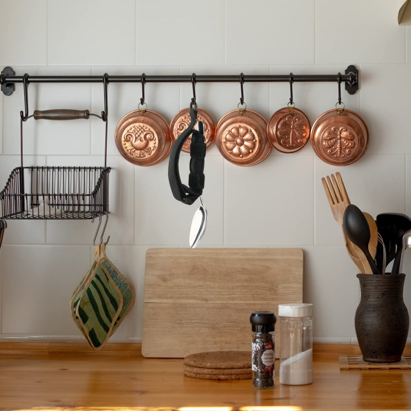 Beautyflier Spoon Fork Universal Cuff Utensil Adjustable Holder Strap for Holding Cutlery, Pens, Toothbrushes for Elderly or Individuals with Weak Grip (Black) - Image 5