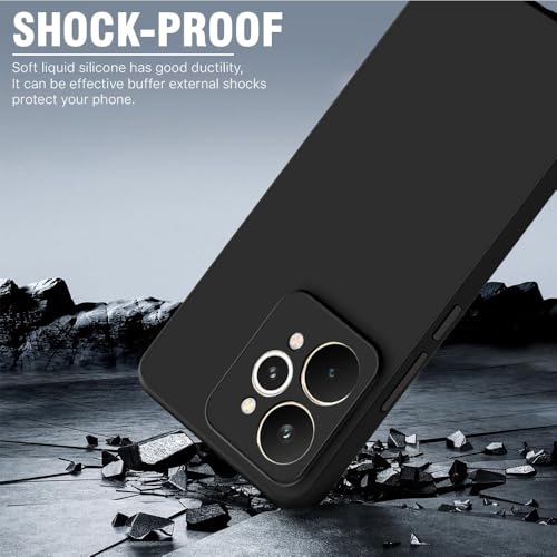 WOW IMAGINE Back Cover for Realme 15 5G | Ultra Slim Soft Rubberised Case | Inner Velvet Fabric Lining | Matte Silicone Flexible Mobile Case | Camera Protection - Black - Image 3