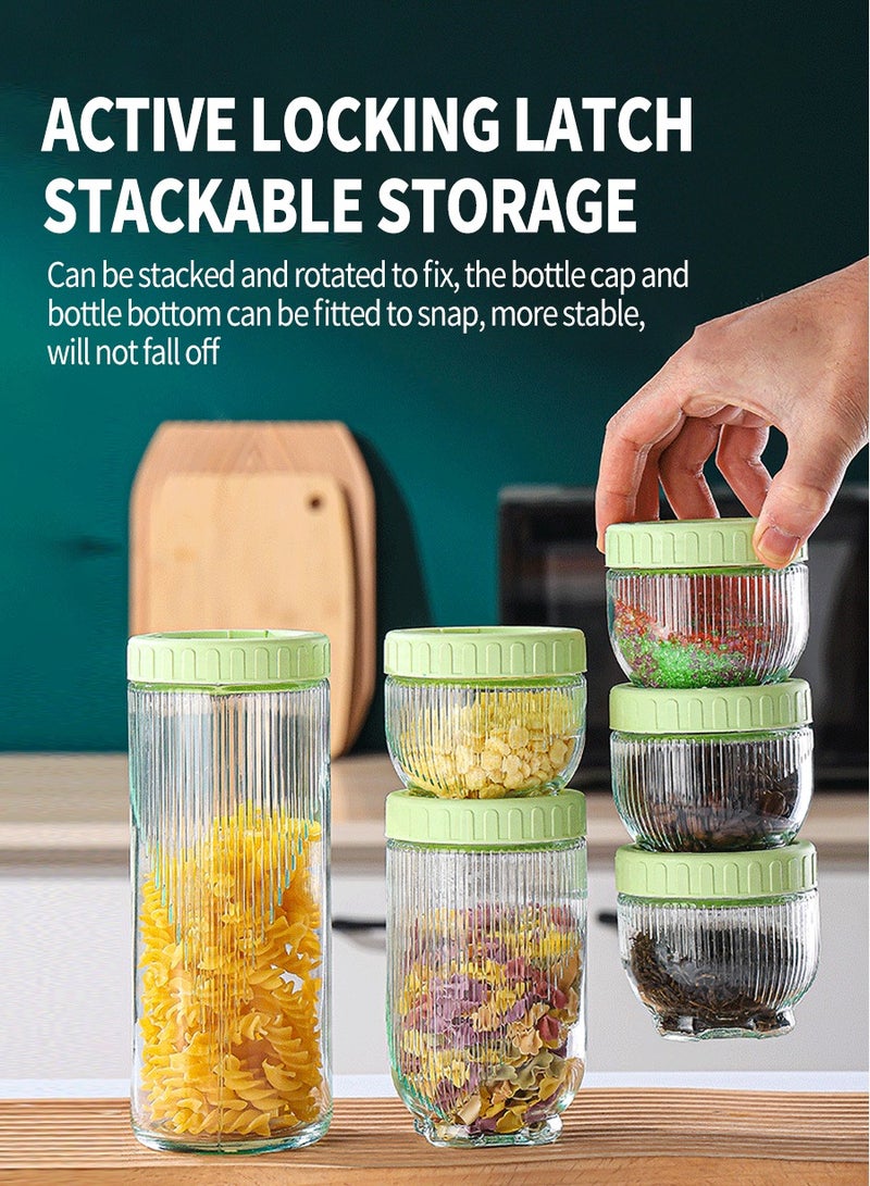 Beirui 3 Pieces Glass Storage Containers, Sealed Jars, Food Storage Boxes, Kitchen Cabinet Organizers, Glass Food Containers, Clear Transparent  - Image 5