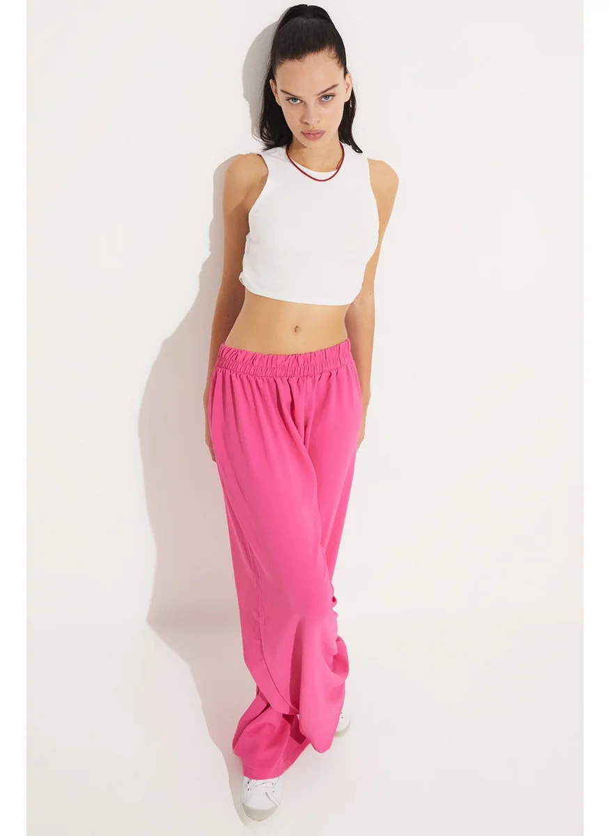 JUNE Loose Cut Elastic Waist Trousers