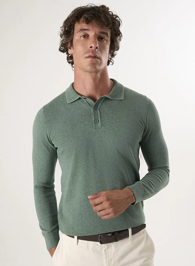 Pullover with Polo Collar