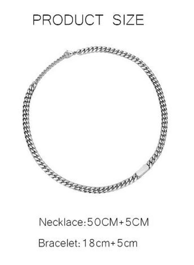 GIFT 2 Pieces Fashionable Necklace and Bracelet Chain set Cool Sweater Chain for Men and Women Jewelry Gift for Lover and Friend - Image 5