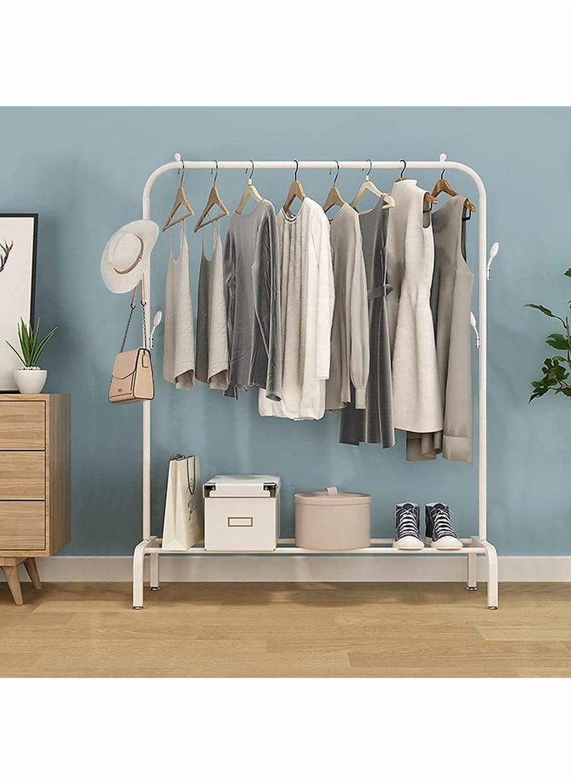 Monda Clothes Organizer And Coated Metal Rack, Metal Clothing Rack, 43.3 Inches Garment Rack with Bottom Shelf for Hanging Clothes, Coats, Skirts, Shirts, Sweaters  - Image 1